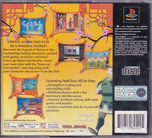 Disneys Story Studio Mulan - Mangler Manual - PS1 (B Grade) (Genbrug)